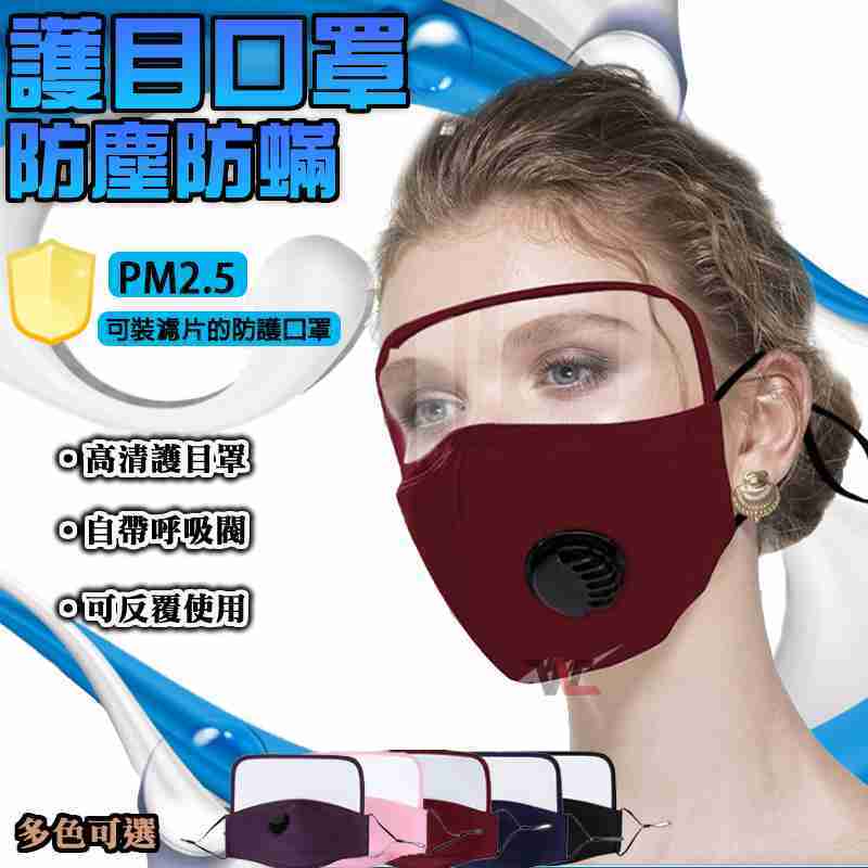 一體式護目防塵口罩 防塵 防飛沫 高透防護擋片 可水洗防PM2.5