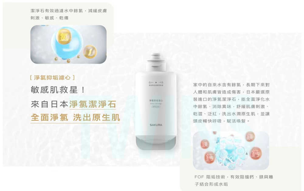 【SAKURA 櫻花】DH1683美膚沐浴熱水器專用淨氯抑垢濾心(HF6260 配送不含安裝)