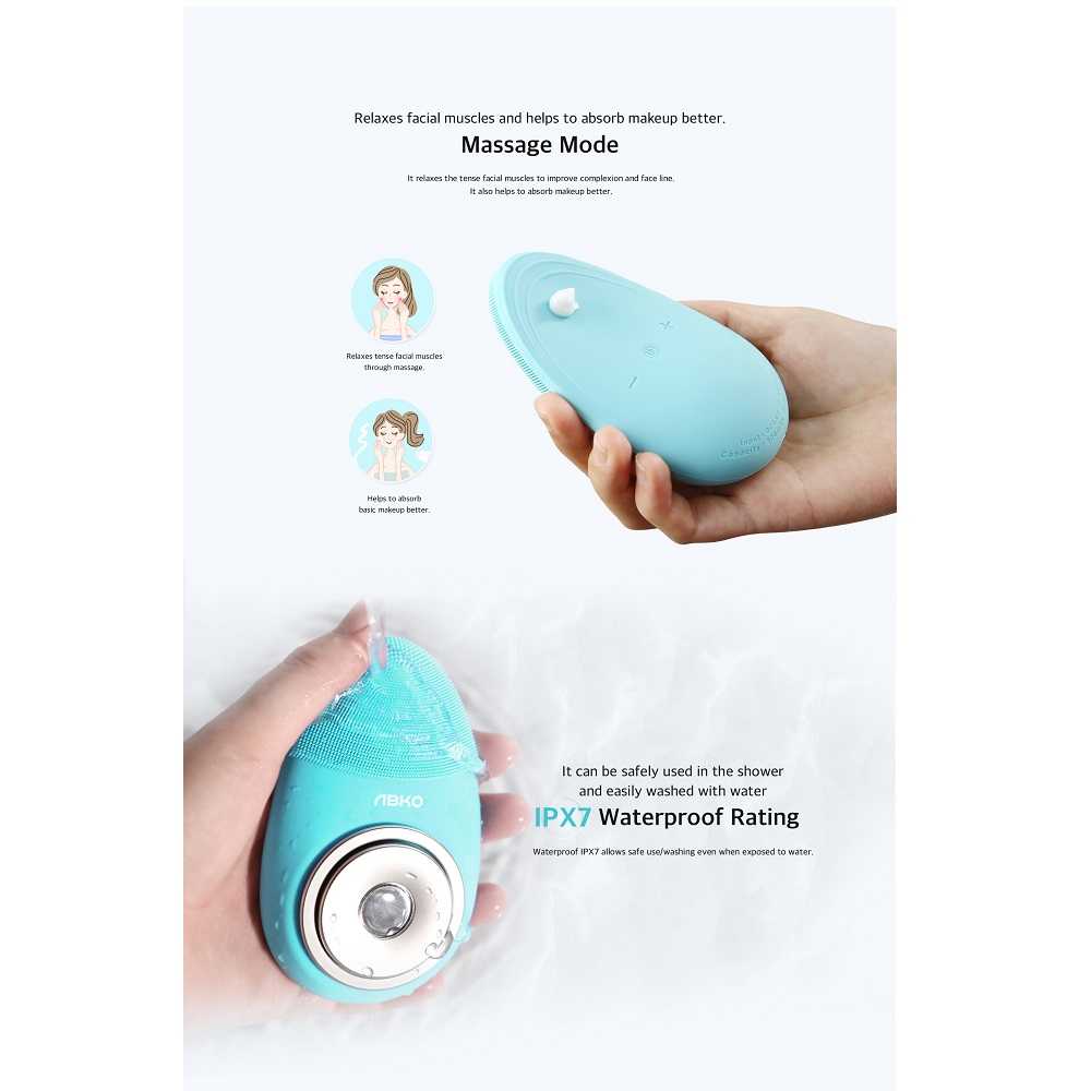 ABKO 韓國 智能防水 無線深層 美顏洗臉機(多功能無線美容儀) SV01 粉紅 台灣總代理