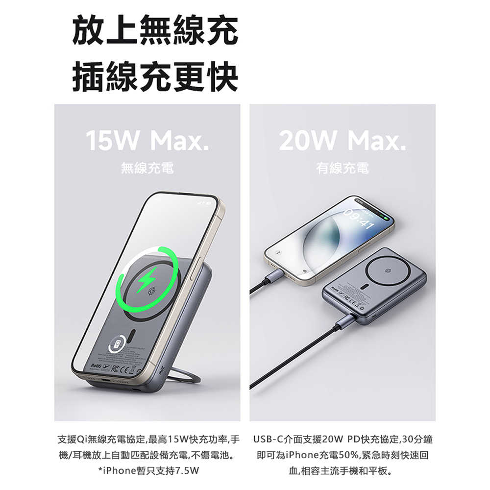 Mcdodo麥多多 LQ MC837 Meta系列20W旋轉支架數顯金屬磁吸行動電源10000mAh 37Wh