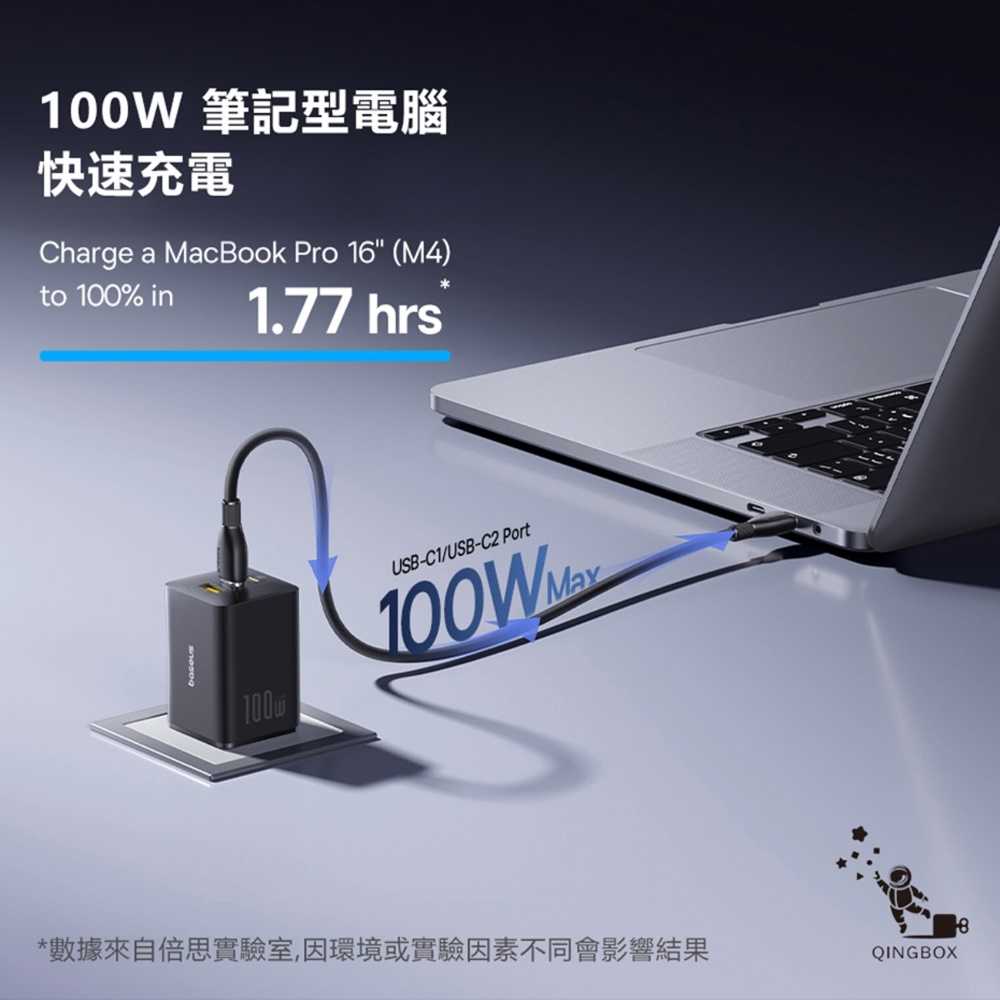 Baseus倍思 LQ EnerFill FE11快充充電器100W 2C+U CCXFK100CS美規