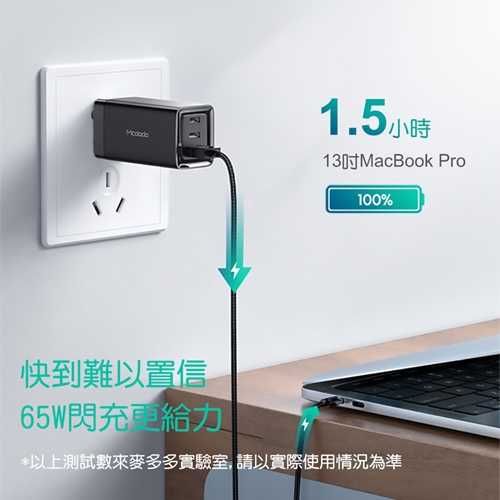 Mcdodo 麥多多 激能系列65W GaN三口快充旅行充電器CH8131