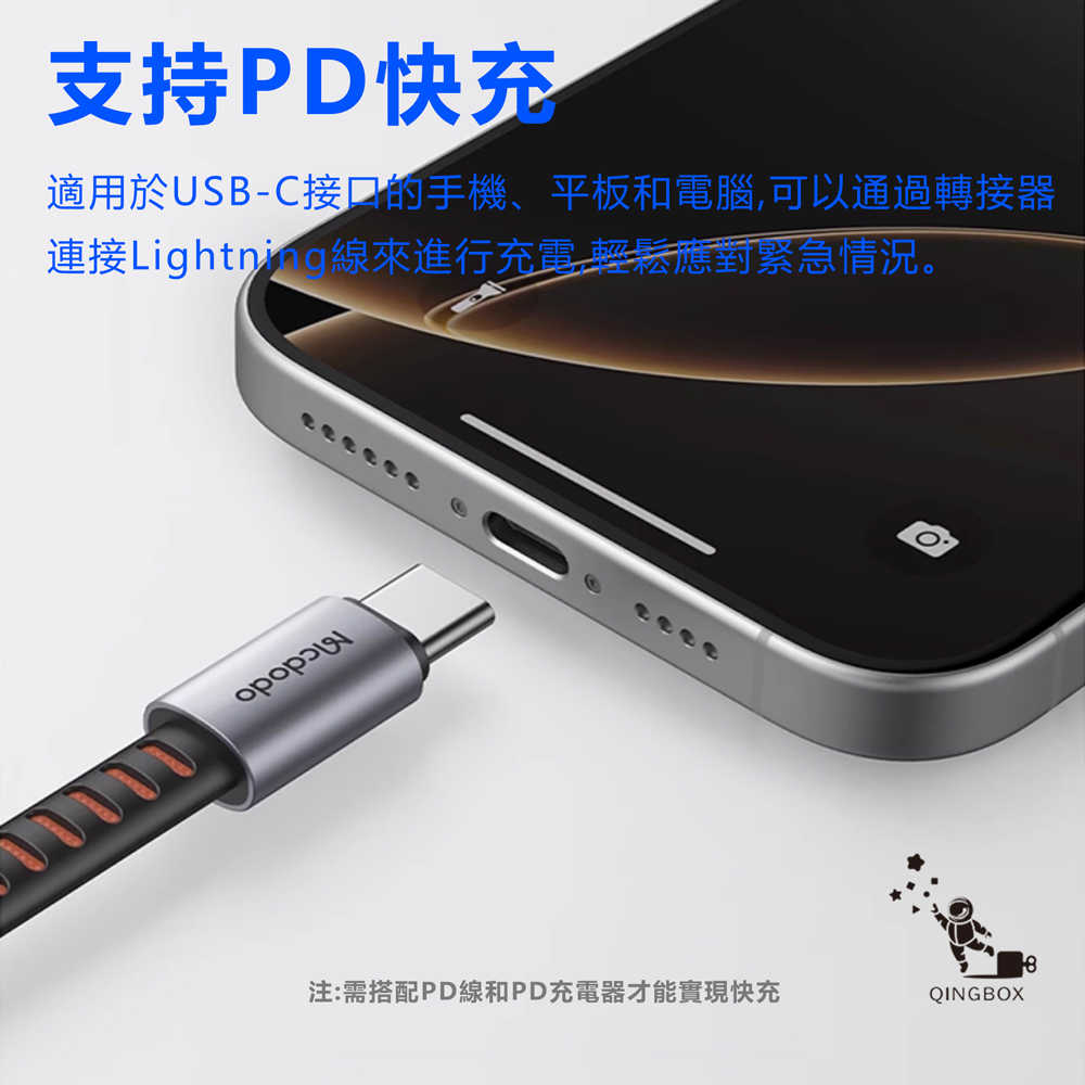 Mcdodo麥多多 LQ CA487北歐系列PD 24W多功能轉接線L母 to C公 充電傳輸耳機聽歌通話