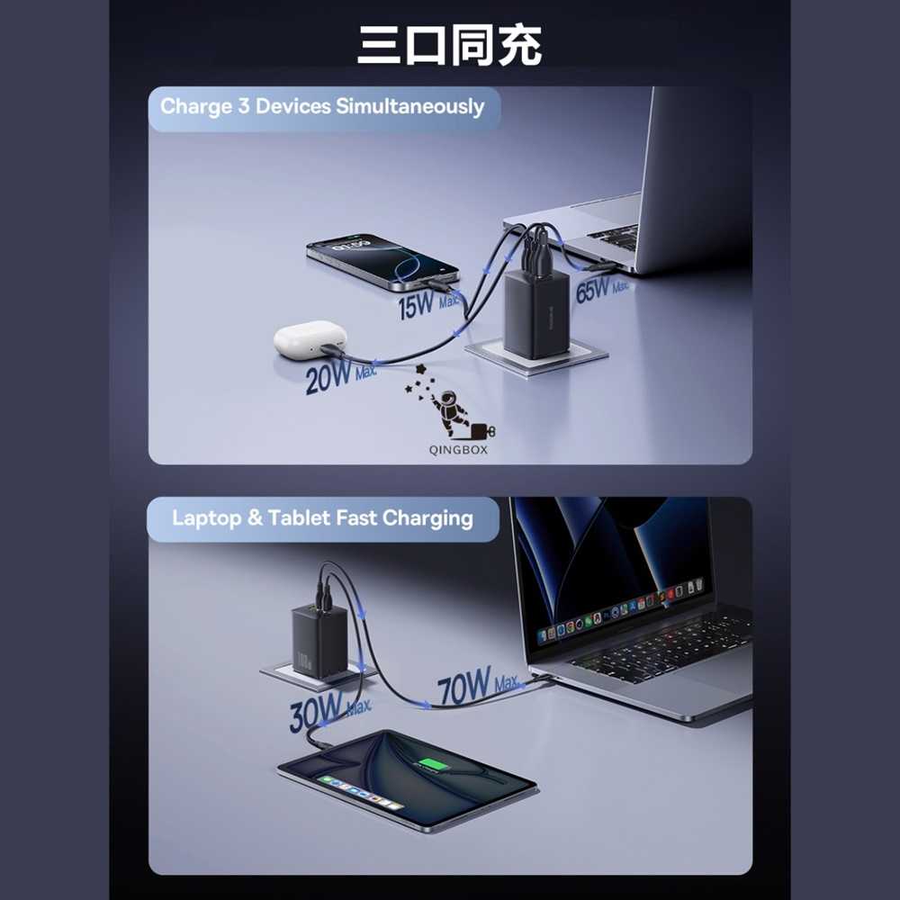 Baseus倍思 LQ EnerFill FE11快充充電器100W 2C+U CCXFK100CS美規