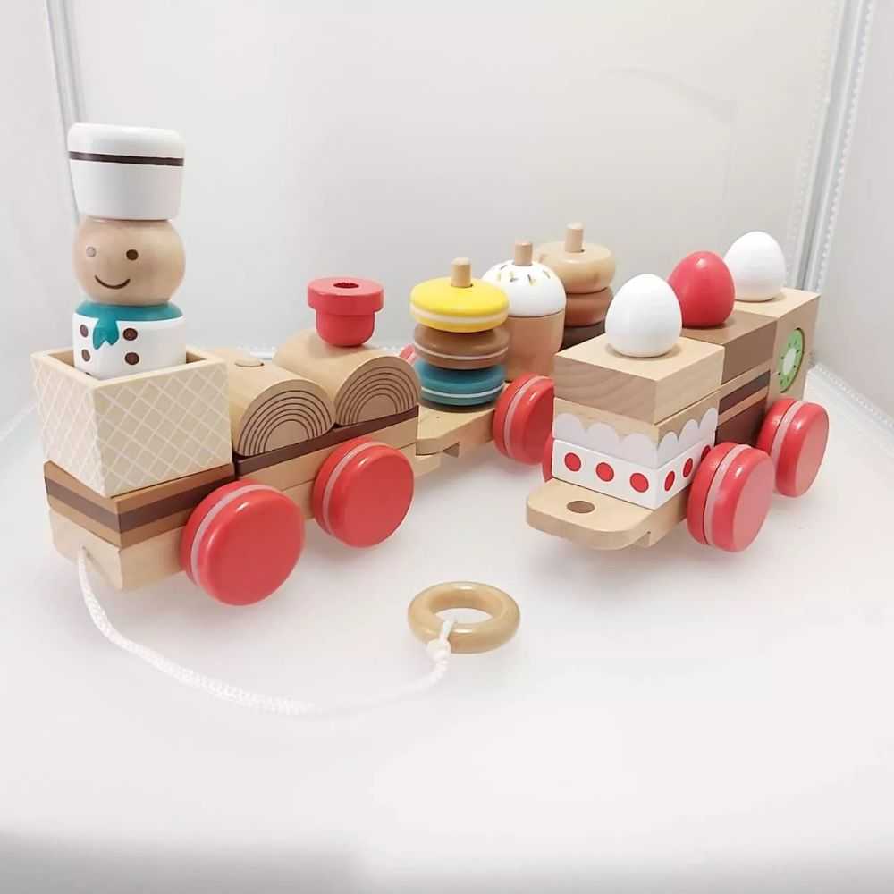 【GCT玩具嚴選】日本木製甜點小火車