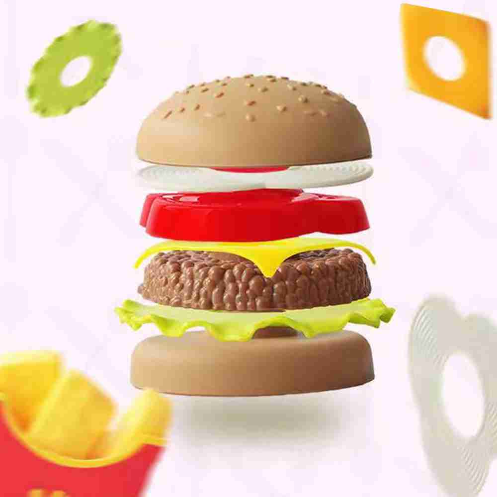 【GCT玩具嚴選】4入漢堡疊樂模型 仿真食物組合模型