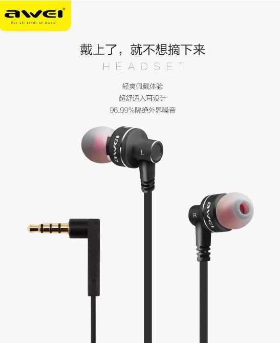 【保固一年 】 Awei 用維 10TY 耳塞入耳式 重低音耳機 金屬 頭戴式 遊戲耳機 運動 蘋果 安卓 智慧