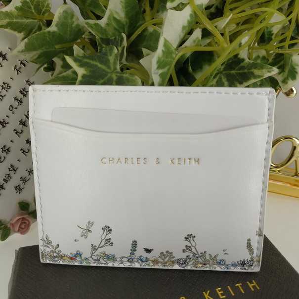 【直飛現貨 正品保證】小CK 花卉素描卡夾（白色）錢包 CK6-50700846 皮夾 皮包