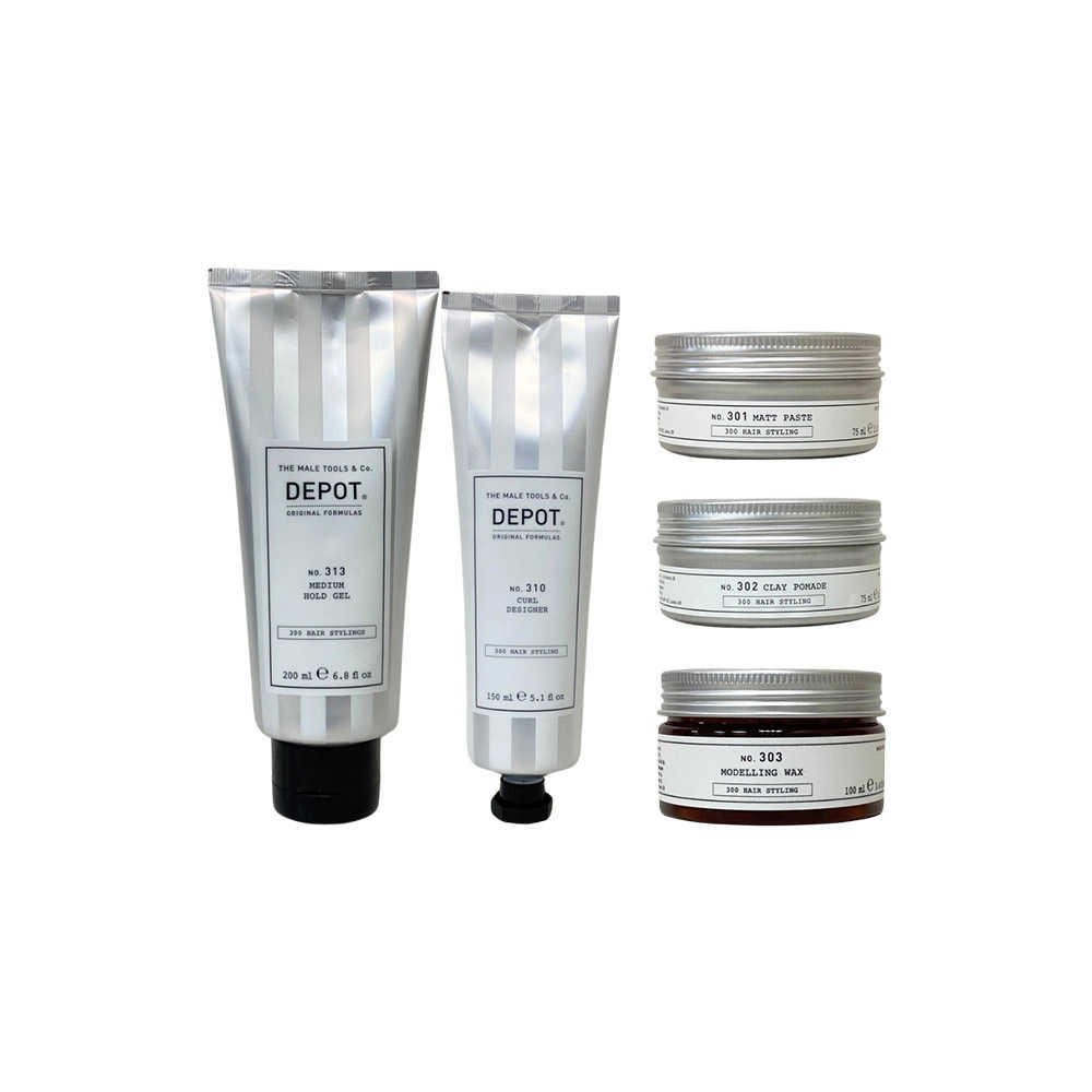 🌹義大利🌹DEPOT 300系列 頭髮造型 髮臘 髮霜 乳霜 髮膠 造型 定型 塑型 蓬鬆 捲髮 造型 定型 公司貨