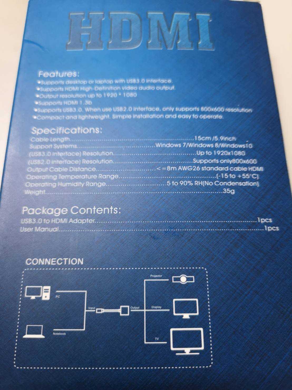 【保固一年 】HDMI USB 轉接  usb3.0 to hdmi 轉接線 高清 高速 不累格 轉換