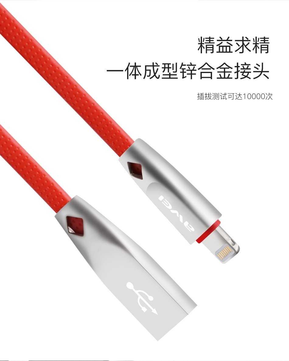 【保固一年 七天不滿意包退 】Awei CL-95  IPHONE 高規 鋅合金 編織 快充 傳輸 充電 數據線