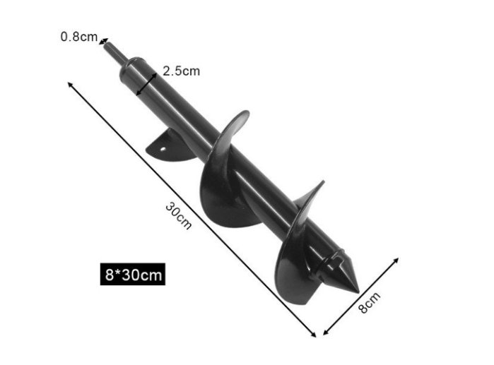 💥台灣出貨💥地鑽頭 土鑽頭 地鑽 土鑽 挖土鑽頭 鬆土鑽頭 電鑽配件 ( 直徑：8cm X 長度：30cm)