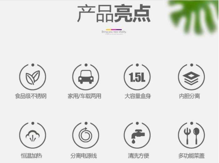 【保固一年 】多功能 不鏽鋼 加熱便當盒 煮鍋 內膽 電熱 插電加熱飯盒 插電/車用飯盒 保溫飯盒 電熱飯盒 便當盒