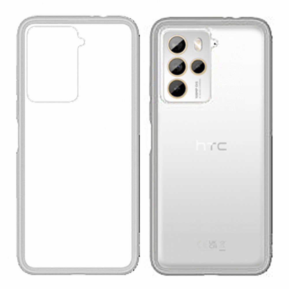 HTC U23 pro 透視雙料防震邊框殼