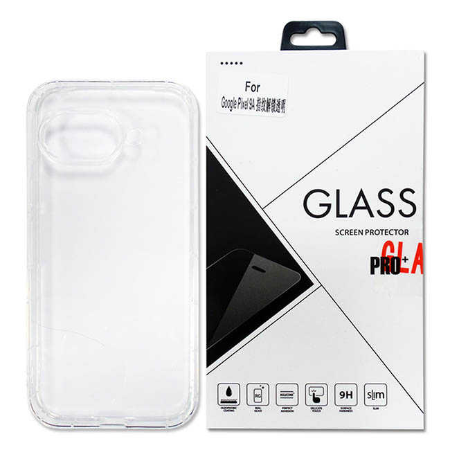 Google Pixel 9a 玻璃螢幕保護貼+透明保護殼(空壓殼)