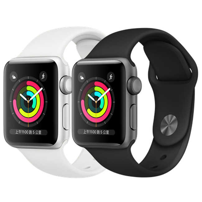 Apple Watch Series 3 GPS (38mm)鋁金屬錶殼搭配運動型錶帶(台灣公司貨)
