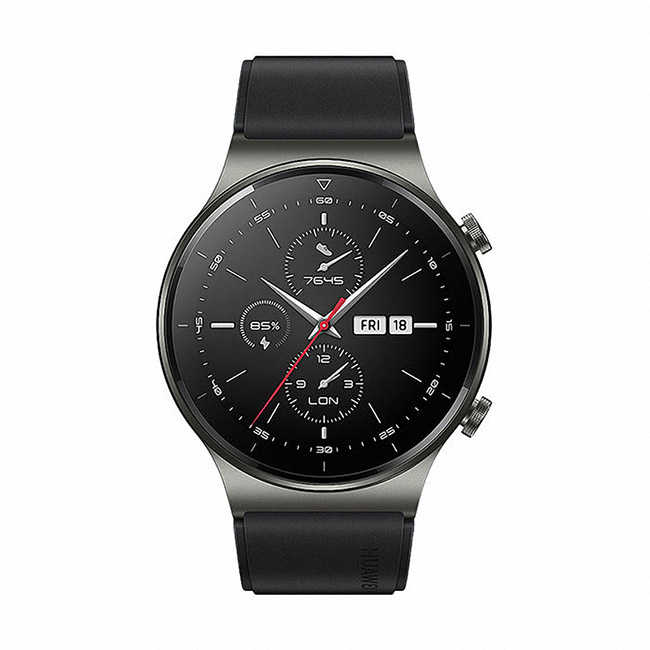 【送華為無線充電】HUAWEI Watch GT 2 Pro 46mm 新一代智慧手錶 運動款(幻夜黑+黑色氟橡膠錶帶)