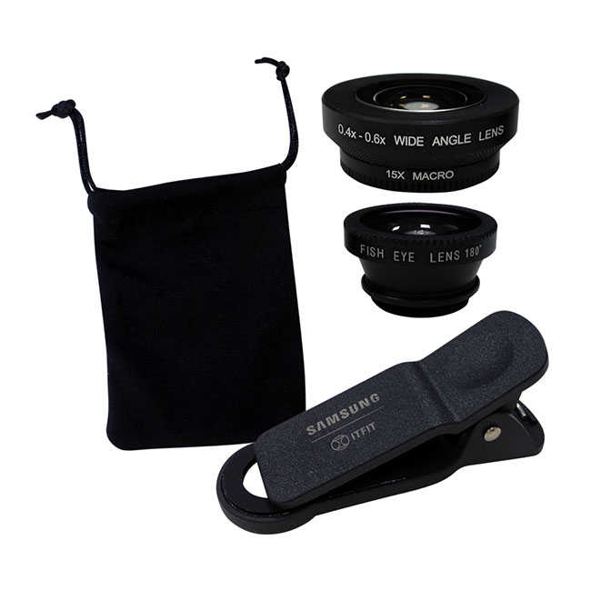 SAMSUNG ITFIT Selfie Lens原廠外掛鏡頭組(2倍廣角鏡+微距+魚眼+鏡頭夾)