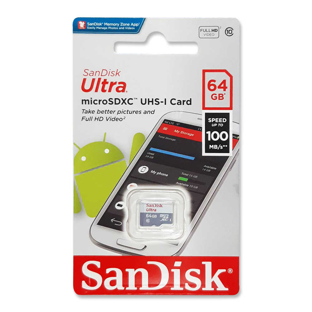 SanDisk Ultra microSDXC Class10 64G記憶卡(100MB/s)公司貨保固7年