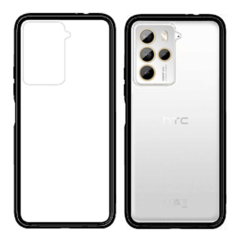 HTC U23 pro 透視雙料防震邊框殼