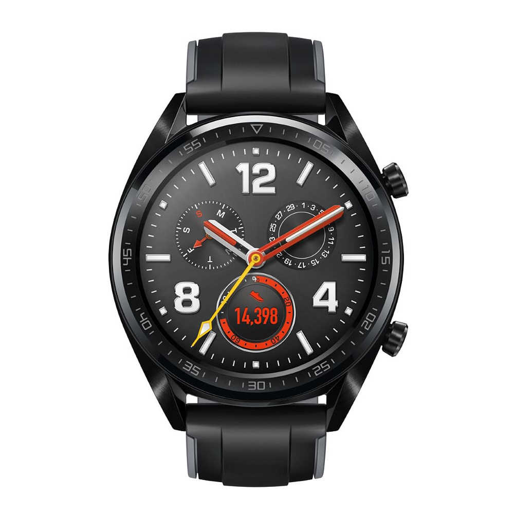【雙11促銷】HUAWEI Watch GT GPS運動智慧手錶運動款(黑色+曜石黑矽膠錶)
