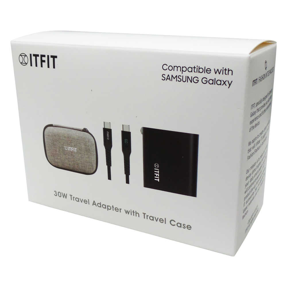 送瑜珈球+三星運動毛巾+運動腰包】SAMSUNG ITFIT ITFITPW11 30W旅行充電組含收納包+LED傳充線