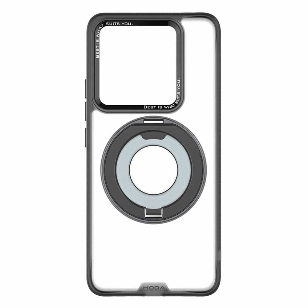 HODA 小米 Xiaomi 14T pro 磁吸柔石支架指環保護殼(銀河黑)