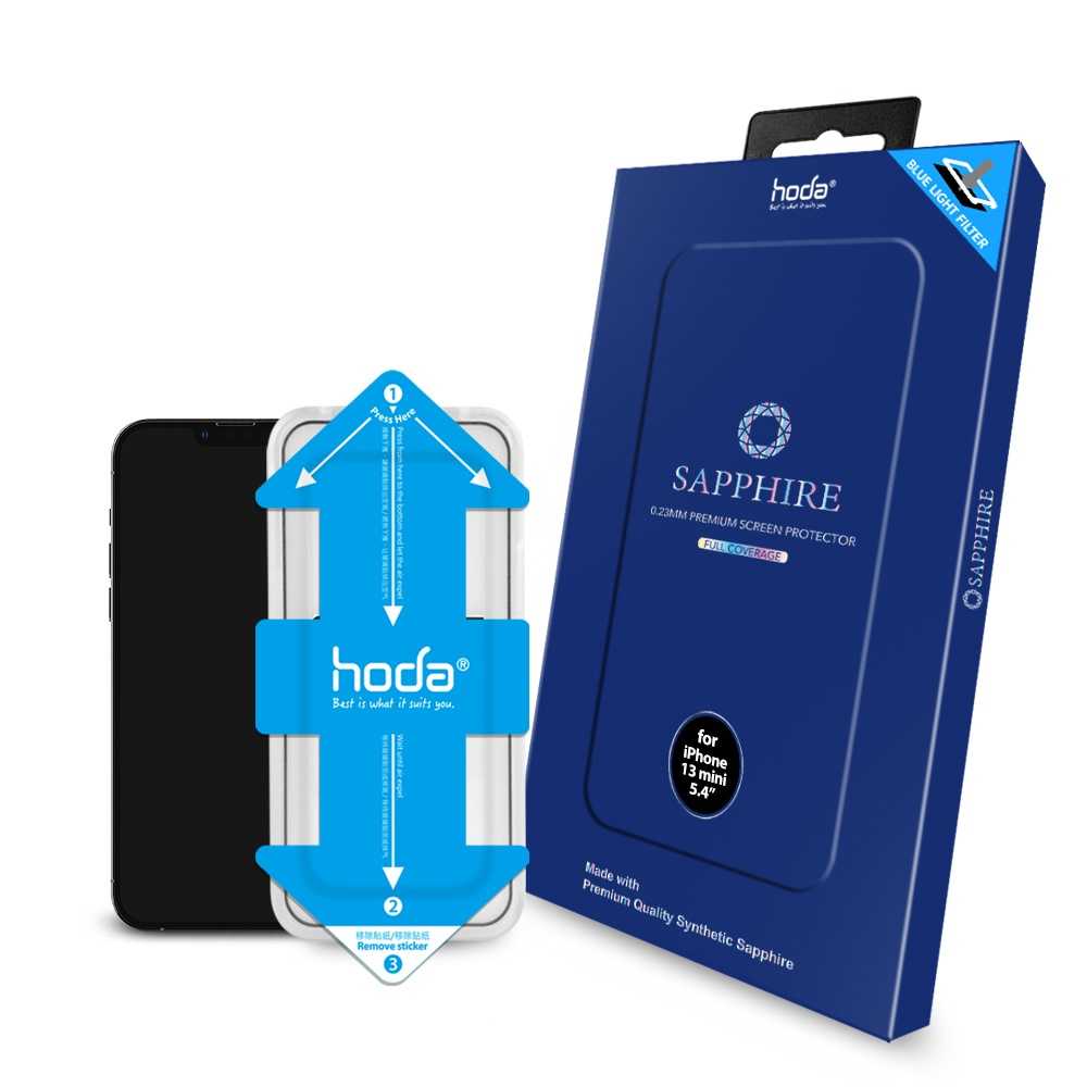 強強滾-hoda【iPhone 13 系列】藍寶石抗藍光滿版螢幕保護貼(附貼膜神器)