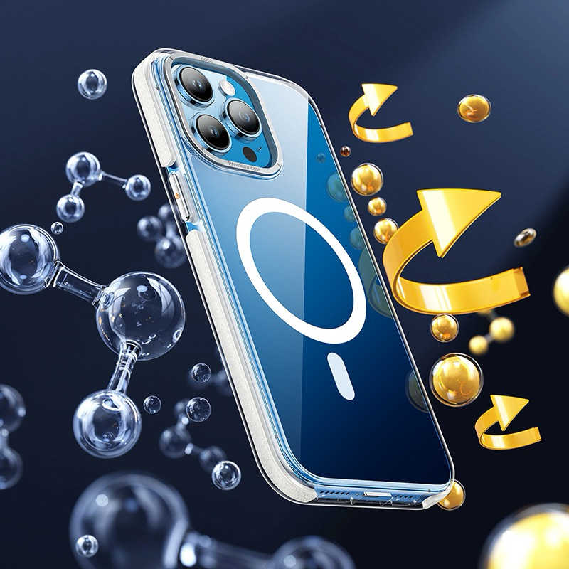 強強滾生活 【hoco.浩酷】AS6 iP15 Pro Max 透明簡約防摔磁吸保護殼 (透明黑/透明灰/透明紫)