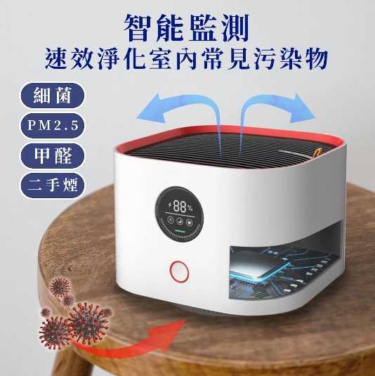 強強滾優選~小米有品 A3空氣淨化器-空氣品質偵測器 充電家用桌面負離子-小型便携除塵器煙味甲醛