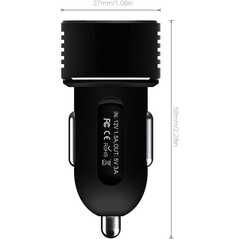 強強滾-Riida HB03 USB車充 點菸器充電器 2孔鋁製頭 2.4A+1A 先鋒