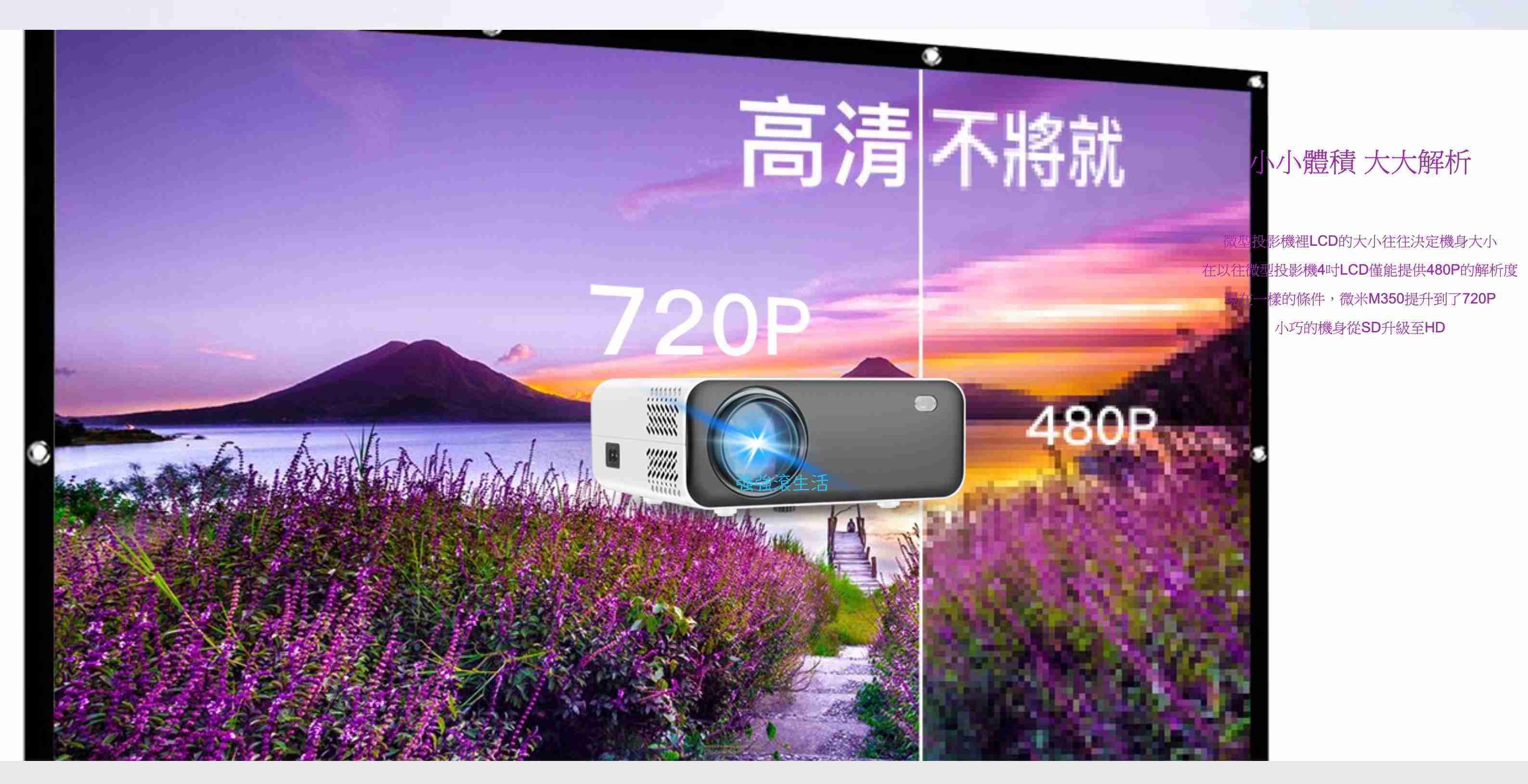 強強滾生活 微米M350投影機 720P微型投影機 露營投影機 手機 遊戲電玩 隨身電視 簡報 小型投影