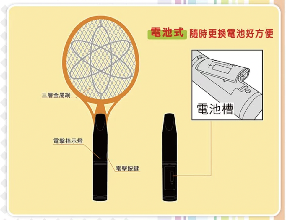 強強滾-【KINYO】電池式電蚊拍 CM-2211