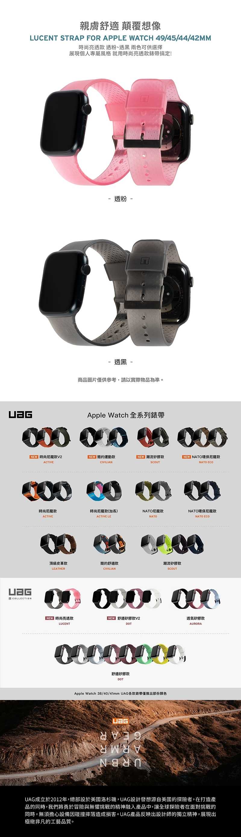 強強滾優選~ [U] Apple Watch 42/44/45/49mm 時尚亮透錶帶