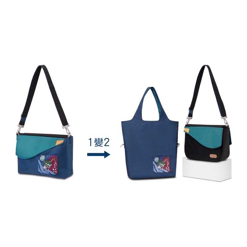 強強滾-seisei 遛遛包_斜背包+托特包二合一多功能收納，超輕量防潑水，台灣製