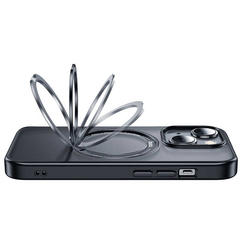 強強滾生活 SuperB iphone15 Plus 軍規旋轉磁吸支架手機保護殼 黑/透明/紫