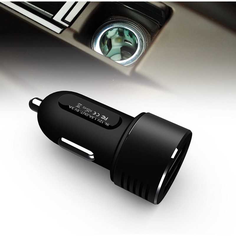 強強滾-Riida HB03 USB車充 點菸器充電器 2孔鋁製頭 2.4A+1A 先鋒