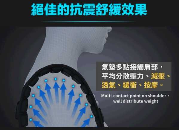強強滾~減壓氣囊背帶_按摩款 單肩雙排