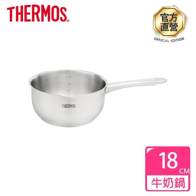 【THERMOS膳魔師】不鏽鋼直柄牛奶鍋18cm(MLK-S18)