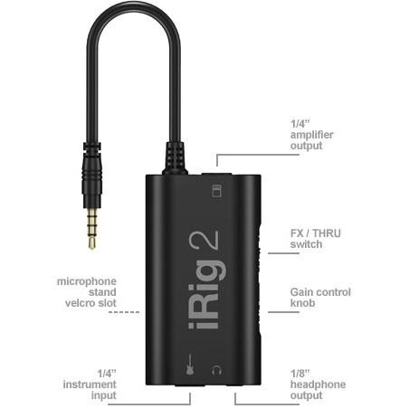 強強滾-IK Multimedia iRig 2 吉他傳輸介面 類比式 iPhone,Android 錄音