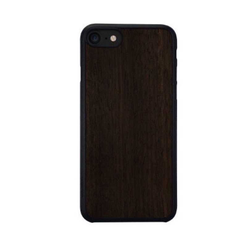 強強滾-Ozaki iPhone SE / iPhone 7/ 8 O!coat 0.3+Wood超薄木紋保護殼黑檀木