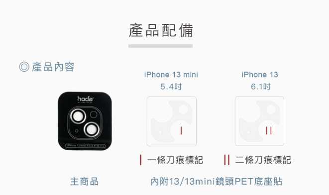 強強滾~iPhone 13 mini / iPhone 13 雙鏡原色款藍寶石鏡頭保護貼 | hoda®