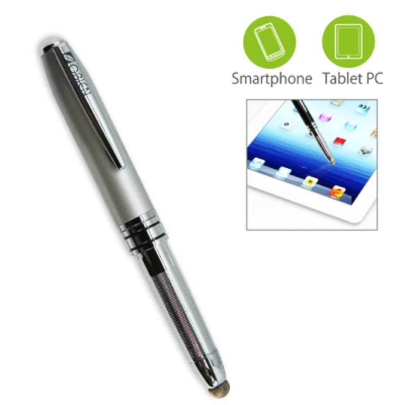 強強滾-Obien歐品漾高級兩用途電容式觸控筆(原子筆頭可收納)黑色
