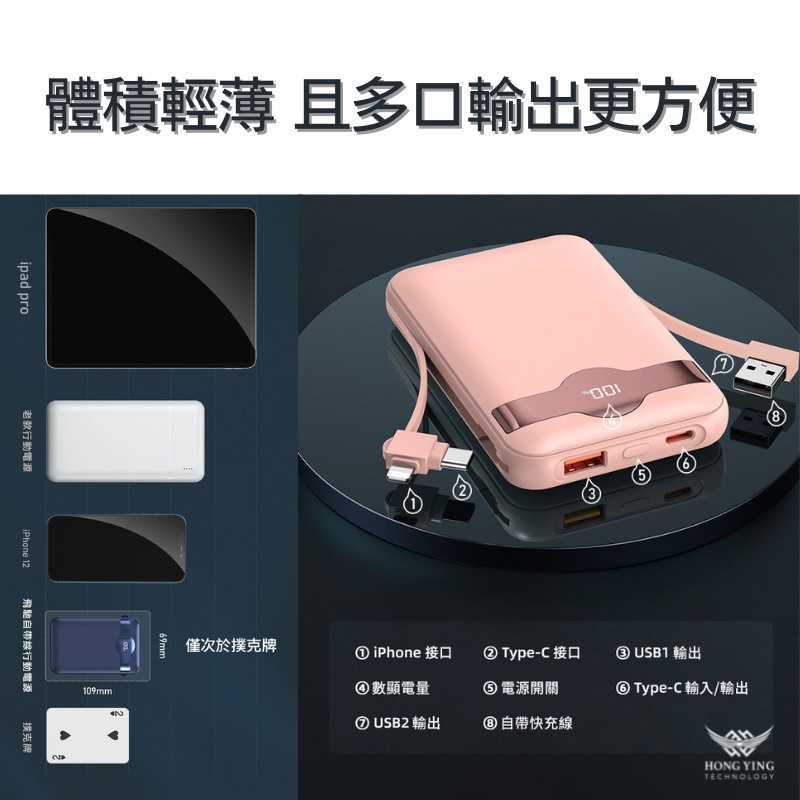 強強滾-高質感迷你大容量行動電源(10000mAh)