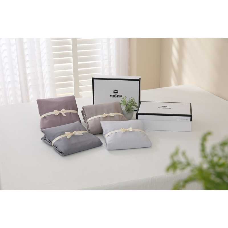 強強滾w 床巾枕巾三件替換組（防水款）｜天絲棉焦糖棕