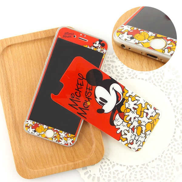強強滾-【Disney 】iPhone 6 plus 強化玻璃彩繪保護貼-米奇米妮