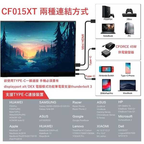 強強滾優選~ C-FORCE 15.6吋4K HDR行動觸控螢幕_台灣代理公司貨