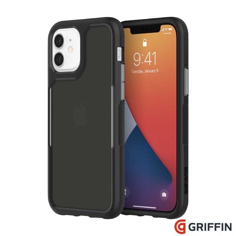 強強滾-Griffin iPhone 12/12Pro 6.1吋軍規抗菌霧透防摔殼