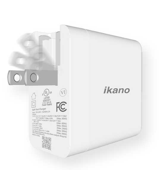 強強滾優選~【ikanolife】90W GaN氮化鎵強力PD充電器_2C+1A三輸出附5A雙頭TYPE-C線