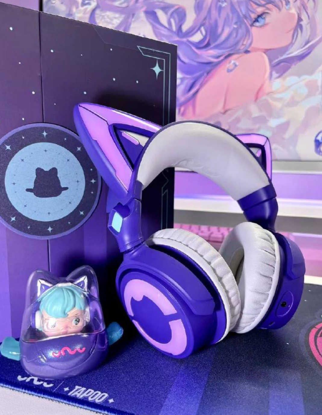 強強滾優選~貓耳耳機泡泡瑪特聯名限量款 |台灣貓耳總代理-太空紫